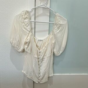 Reformation blouse with puffy sleeves